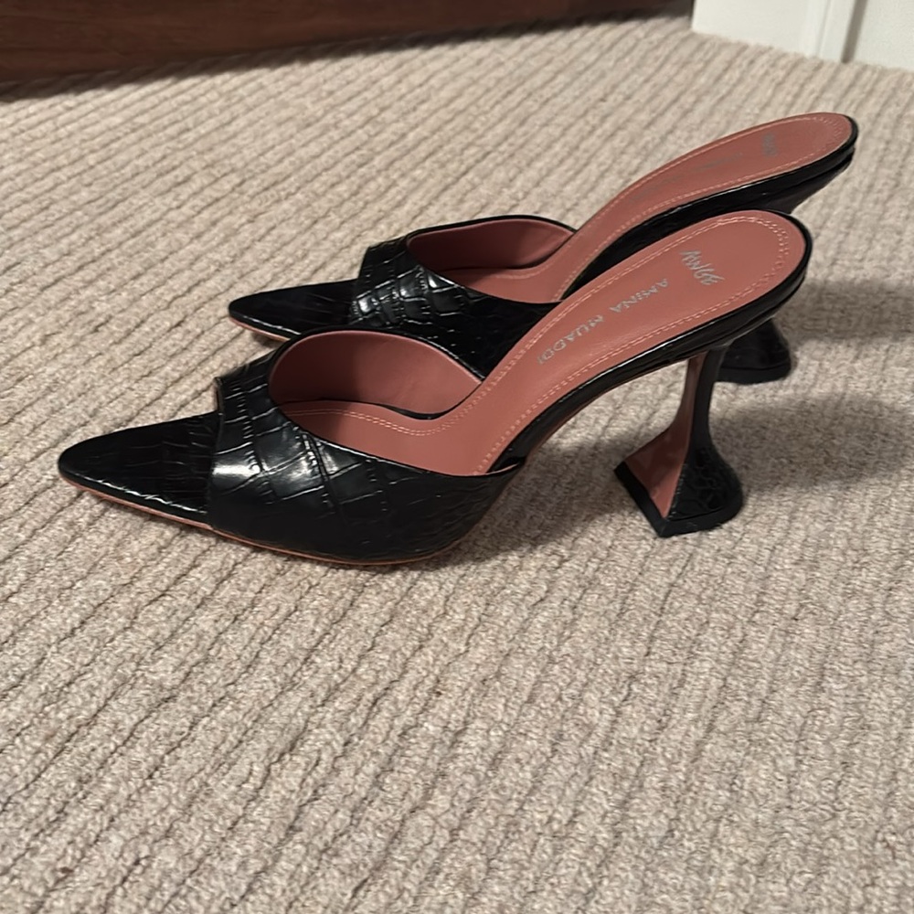 Amina Muaddi Black Heels